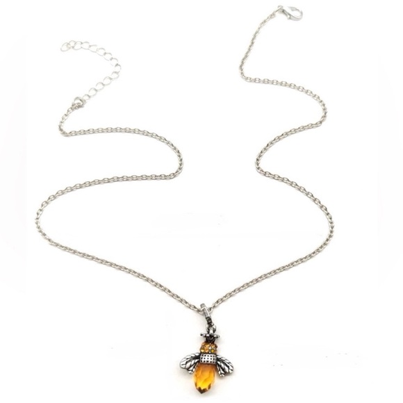“Amber Abdomen Queen Bee” Faceted Tomenta Bumblebee Honeybee Victorian Necklace - Picture 16 of 16